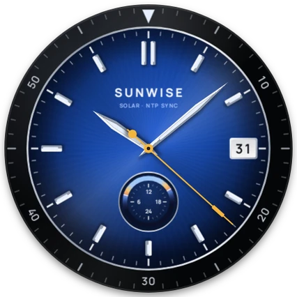 Watch face widget: the analog dial showing 10:08.